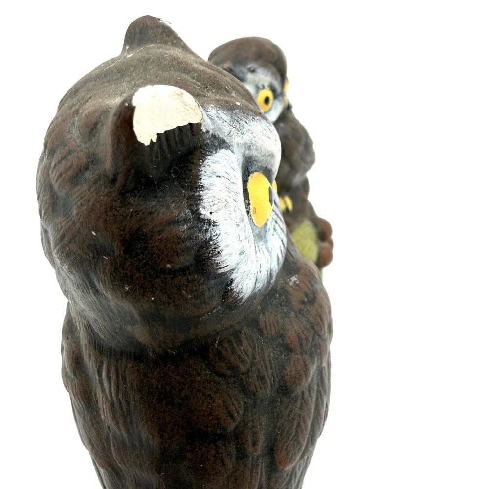 Owl Figurine Small Brown 1980
